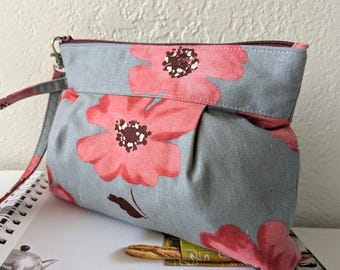 Japanischer Stoff Wristlet - Florale Clutch-Tasche, Kosmetikbeutel & Brautjungfer Geschenk