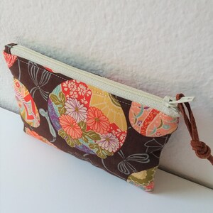 Mini Coin Purse, Small Zipper Pouch, Small Wallet, Card Holder Padded Zipper Pouch kimono image 3