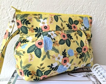 Primavera Floral Wristlet Bag – Rifle Paper Co. Stoff Clutch – Kosmetiktäschchen & Brautjungfer Geschenk