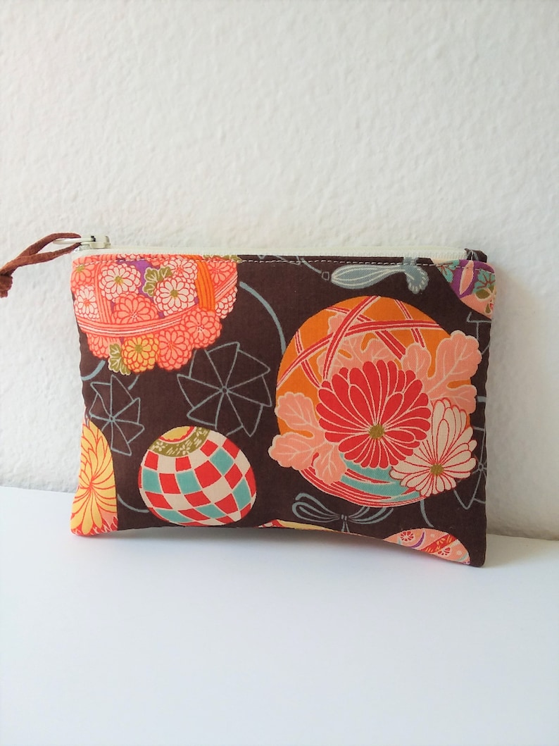 Mini Coin Purse, Small Zipper Pouch, Small Wallet, Card Holder Padded Zipper Pouch kimono image 2