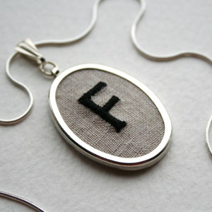 Personalized Letter F Necklace Hand Embroidered Gift For Her