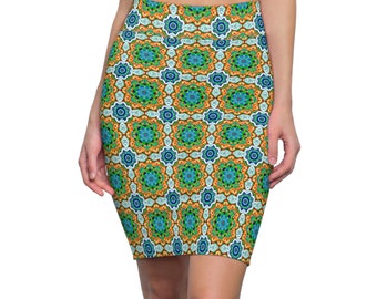 Mandala Pencil Skirt