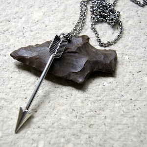 3-D Arrow Necklace with Stainless Steel Chain