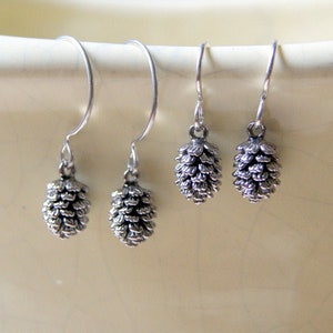 Rustic Silver Pine Cone Earrings with Sterling Silver Ear Wires, Choose Ear Wires at Checkout LAST PAIR image 4