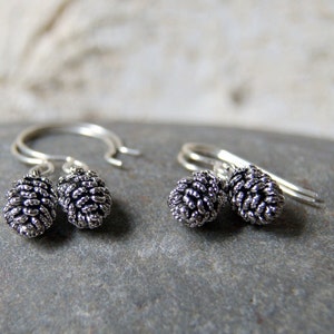 Rustic Silver Pine Cone Earrings with Sterling Silver Ear Wires, Choose Ear Wires at Checkout LAST PAIR image 3