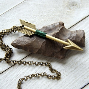 Bronze Arrow Necklace Wire Wrapped with Wire Color of Your Choice