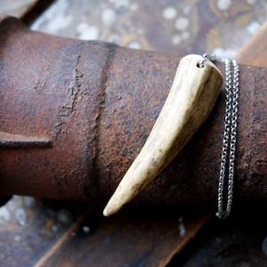 Dear Antler Necklace with Stainless Steel Rolo Chain