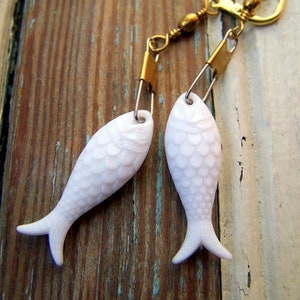 Fish Earrings, Vintage Lucite Fish with Swivel Snaps, Choose Fish and Metal Colors at Checkout 6
