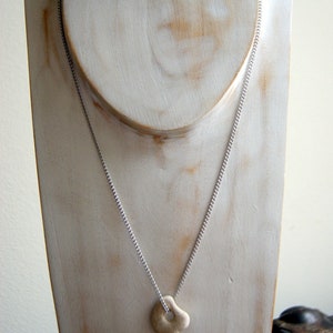 Hag Stone Pendant Necklace with Vintage Stainless Steel Chain image 2