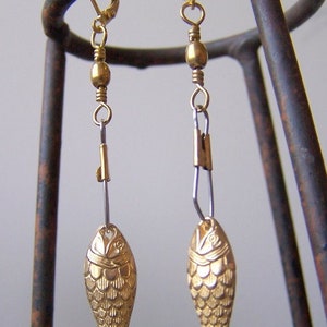 Fish Earrings, Vintage Lucite Fish with Swivel Snaps, Choose Fish and Metal Colors at Checkout image 8