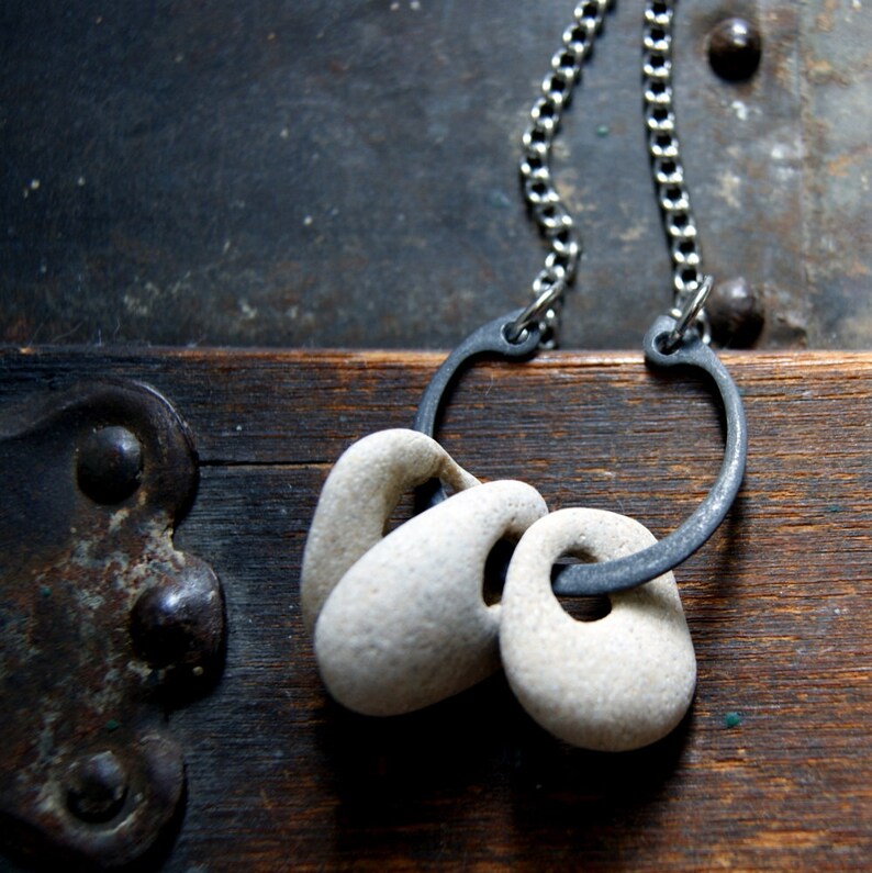 Hag Stone Necklace with Retaining Ring and Vintage Stainless Etsy