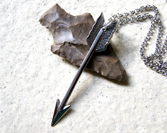 Stainless Steel Arrow Necklace with Stainless Steel Chain