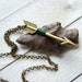 Bronze Arrow Necklace Wire Wrapped with Wire Color of Your Choice 