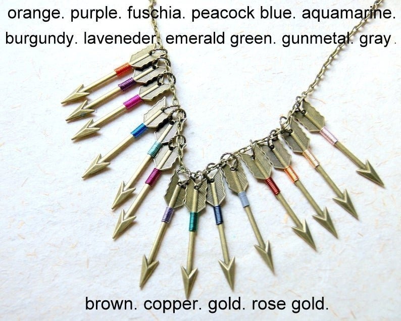 Bronze Arrow Necklace Wire Wrapped With Wire Color of Your Etsy