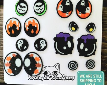 Ojos de Halloween: Colección de ganchillo de otoño, 15-30 mm, 12 pares de ojos seguros para peluches y manualidades.