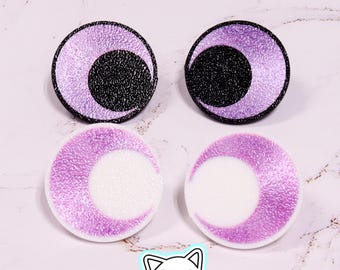 12 pares de ojos Kawaii para ganchillo: estilo pupila blanca o negra - Ojos seguros para peluches y manualidades (15-30 mm)