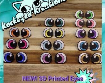 12 pares de ojos de personajes BELLA para crochet y peluches / Ojos impresos en 3D de 15 mm a 30 mm