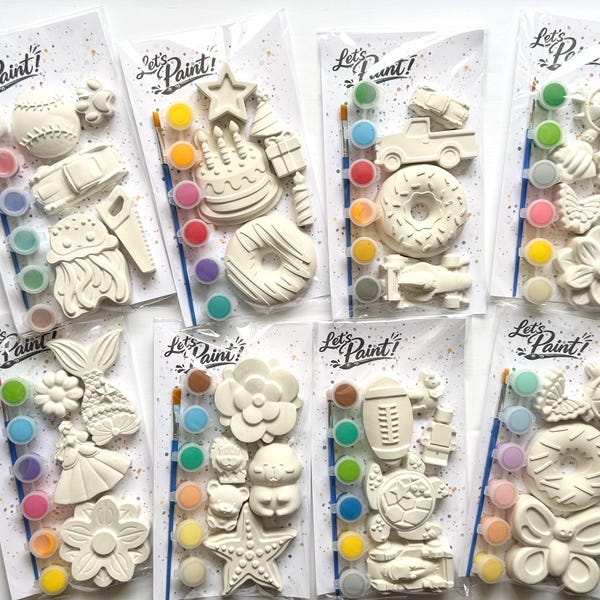 Kids Paint Your Own VARIETY Plaster Kit | DIY Painting Activity | Summer Break Craft | Sip & Paint Mixed Set | Screen Free Birthday