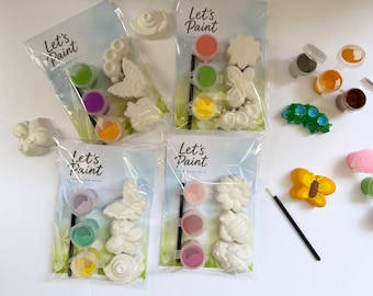 Kit de yeso para pintar mini insectos para niños / Kit de manualidades de pintura DIY / Recuerdos de fiesta, cumpleaños, mariposa, mariquita, flor, primavera