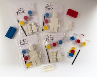 Kit de pintura de yeso para niños: ¡Pinta tu propio robot de ladrillo! Inspirado en el bricolaje + Regalo para fiestas de pintura, set de arte para cumpleaños.
