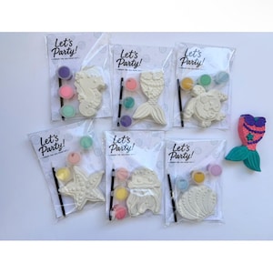 Kids Paint Your Own Under The SEA Plaster Painting Kit | DIY Craft Party Favor Art | Mermaid Starfish Ocean Turtle | Sip & Paint Summer