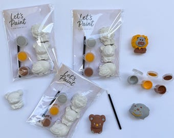 Kit de pintura de mini animales para niños / Actividad de pintura DIY / Kit de manualidades para niños / Creativo, recuerdo de fiesta, cumpleaños, safari, zoológico