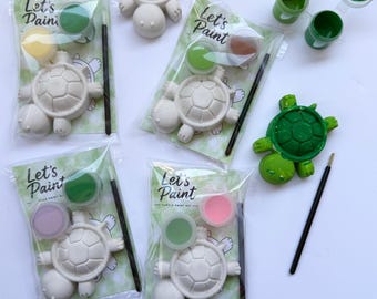 Kit para niños para pintar tortugas de yeso / Actividad de pintura DIY / Kit de manualidades para niños / Tortugas creativas para fiestas y cumpleaños