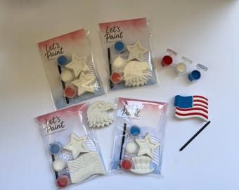 Kit de pintura patriótica para niños: Pintura DIY / Recuerdos de fiesta / Set de arte para cumpleaños / Memorial del 4.º aniversario de Estados Unidos, Beber y pintar