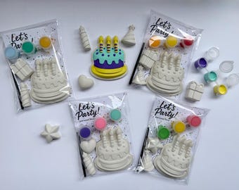 Kit de pintura de yeso para niños: ¡Pinta tu propio pastel! / Kit de manualidades DIY para fiestas de cumpleaños / Kit para pintar y beber