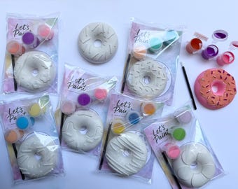 Kit para niños para pintar tu propia rosquilla de yeso / Actividad de pintura DIY / Kit de manualidades para niños / Donas creativas para fiestas y cumpleaños
