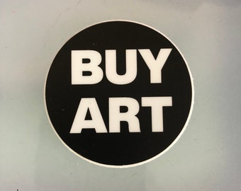 stickers! BUY ART vinyl decal black white circle