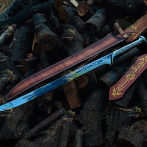 Épée Viking médiévale personnalisée gravée à la main fantaisie elfique Design cadeau Cosplay décoratif pour collectionneurs