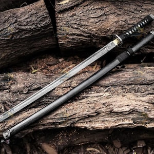 Custom Hand Forged Damascus Blade Full Tang Samurai Sword | Lothar Tanto Dragon Katana for Cosplay Display & Gift for Him