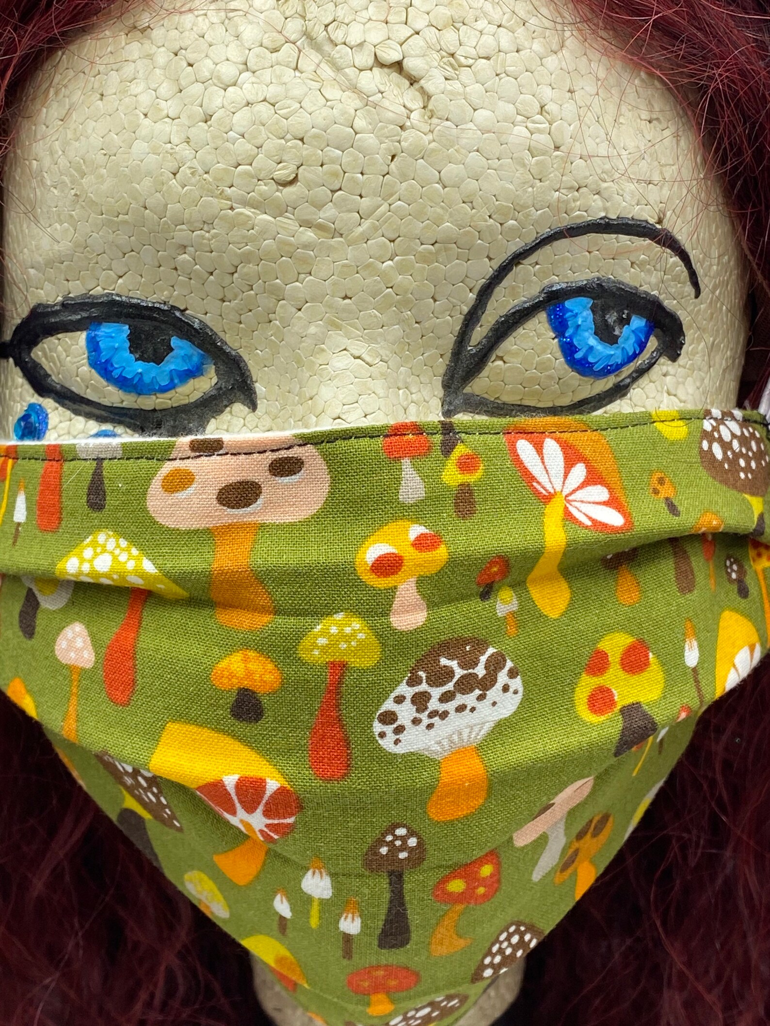 Mushroom face mask with ear loops Handmade 100 cotton Etsy