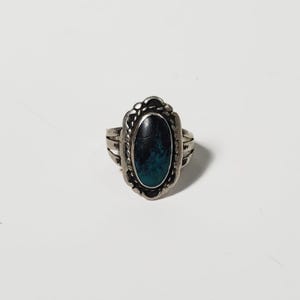 Vintage Sterling Silver Turquoise Ring Size 6.5