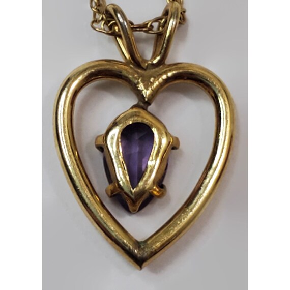 Vintage WRE 12k Gold Filled Purple Faceted Glass … - image 4