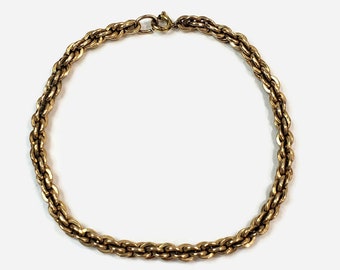 Vintage Gold Filled Rope Style Chain Bracelet 7"  7 Grams
