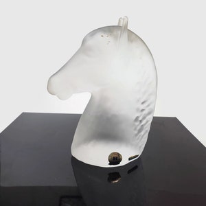 Reijmyre Kristall Sweden Frosted Horse Paperweight Figurine Handmade