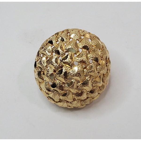 Andrea Candela CJI 14k Gold Diamond Cut Dome Single Earring  4 Grams