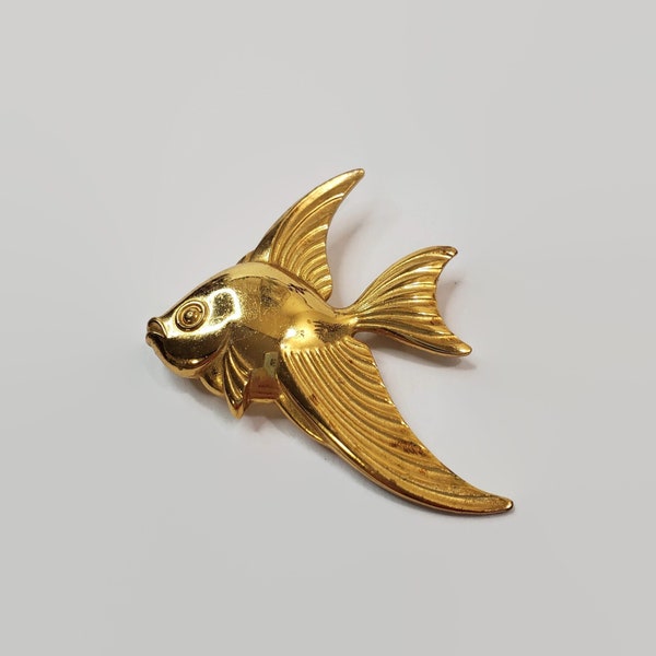 Vintage Gold Tone Angel Fish Pin
