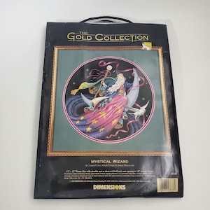 Kit de punto de cruz Mago Místico de la colección Gold de Dimensions, número 3838, sellado, 1997.