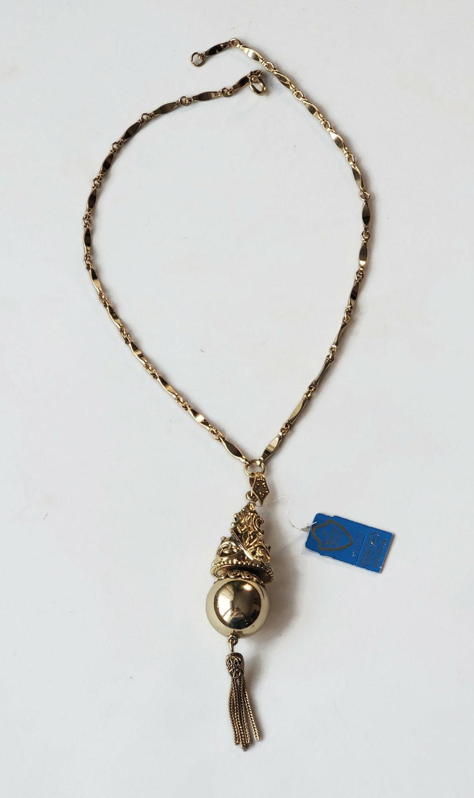 ヴィンテージ ネックレス WHITING DAVIS アンティーク 4連 ロング Whiting & Davis Long Nature-Inspired Pendant Necklace