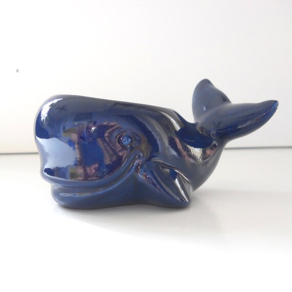 Ceramic Whale Toothpick Holder Vintage Design in Navy Blue Etsy