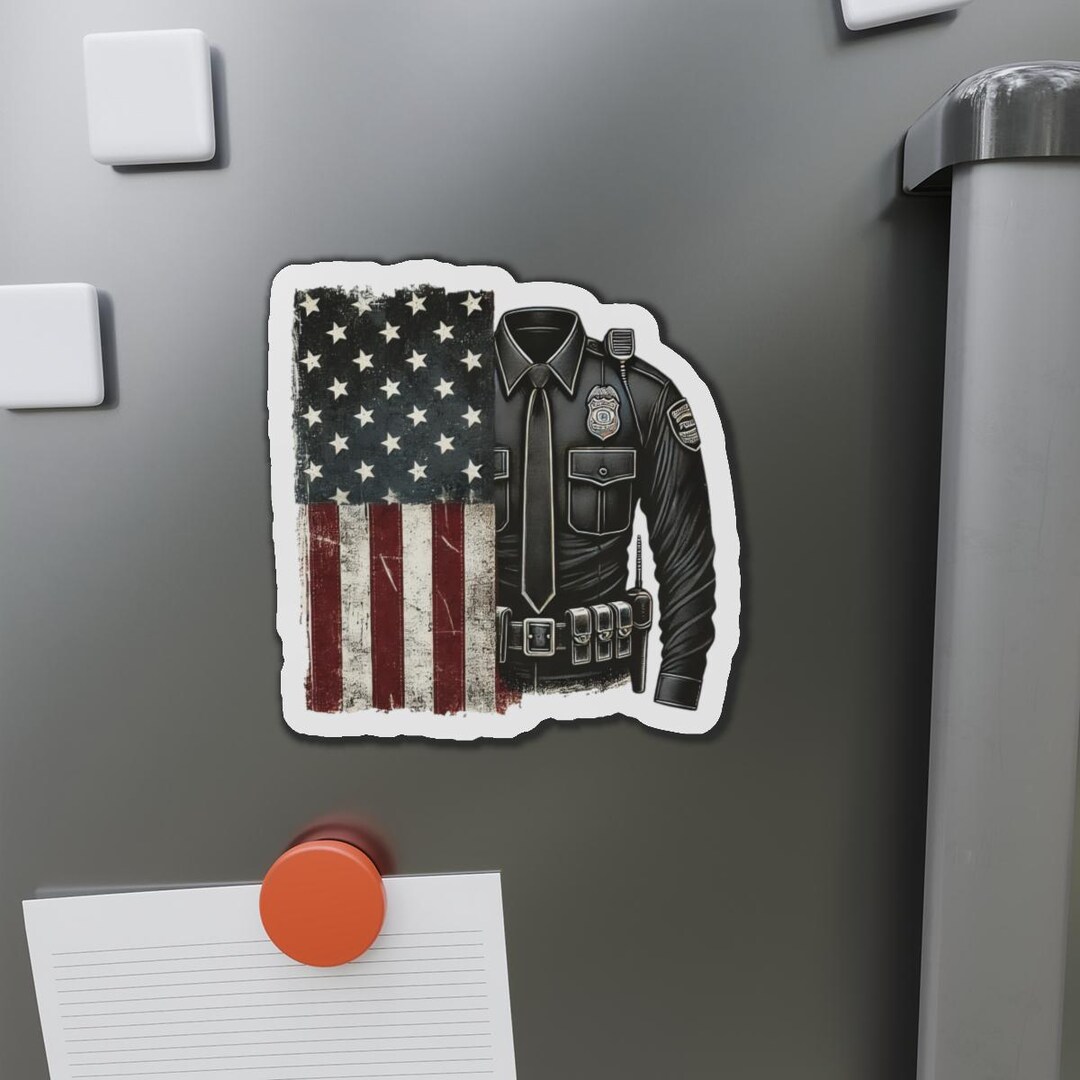 Police Officer Uniform Magnet, Thin Blue Line Law Enforcement Die-cut ...