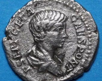 Roman coin-Silver Denarius Geta Caesar, circa 218-222 A.D-Rome