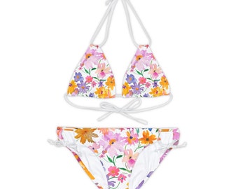 Luxuriöses, umweltfreundliches Riemchen-Bikini-Set für Frauen