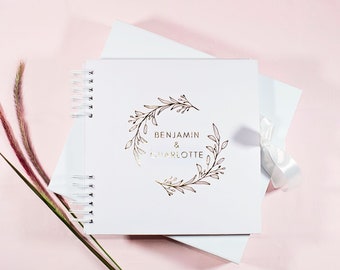 Eternal Love: Personalised Wedding Album + Box | Handcrafted Scrapbook for Couple Anniversary | Album + Gift Box Set