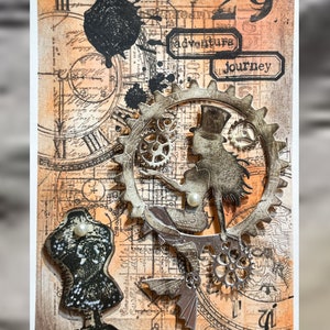 Tarjeta hecha a mano de inspiración vintage: elegancia atemporal y encanto nostálgico, perfecta para ocasiones especiales y gestos sentimentales