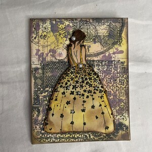 Tarjeta hecha a mano Bella del Baile: Elegancia atemporal y encanto nostálgico perfecto para ocasiones especiales y gestos sentimentales