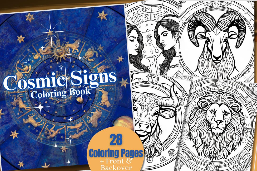 Cosmic Signs Coloring Book | Printable Zodiac Signs & Astrological ...